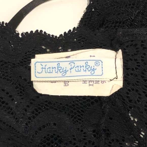 Hanky Panky Black Mesh Lace Crop Cami Size Medium - Picture 3 of 9